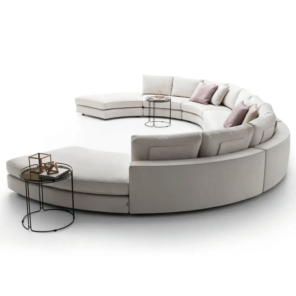Design Fabric Sofa Set 5 Seater Modern Lounge round Sofa