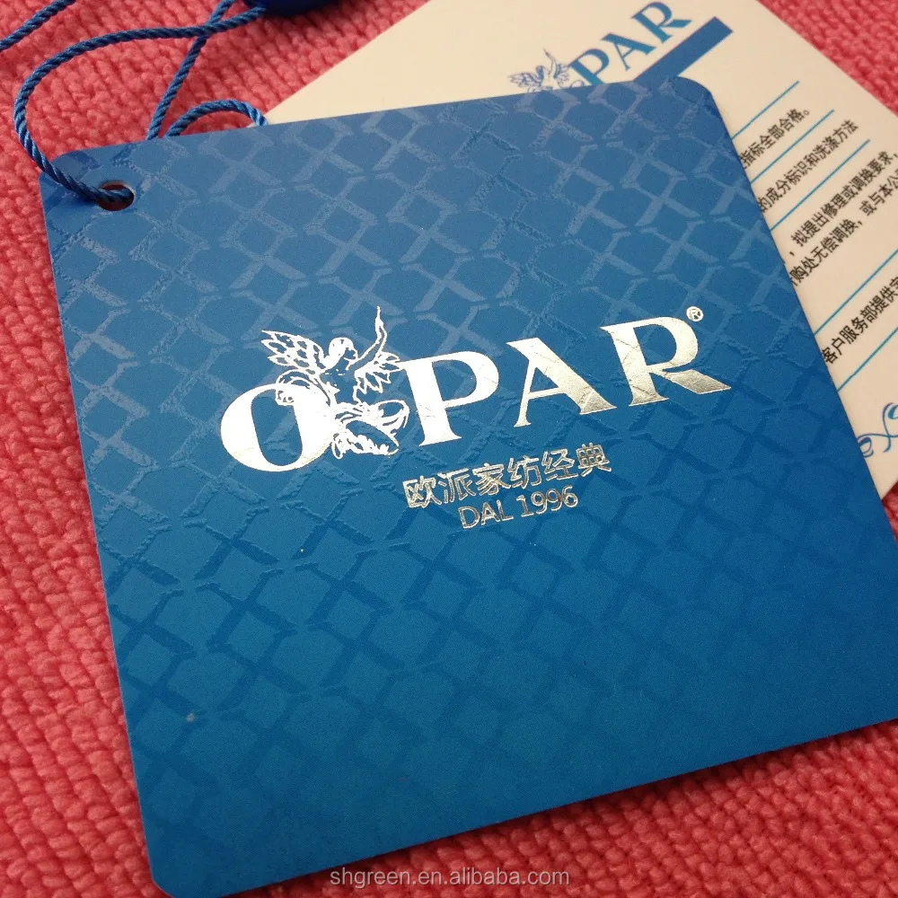 super quality thick garment paper hangtag,matte surface clothing swing tag