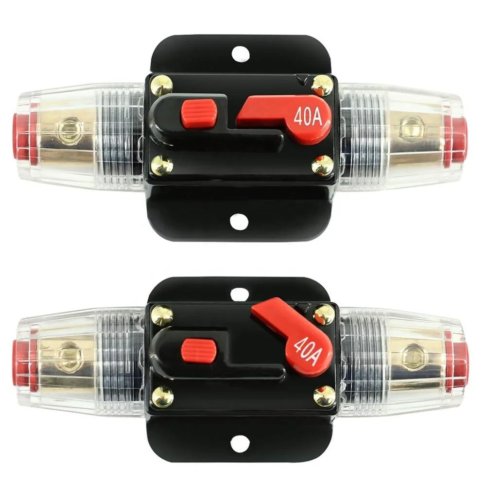 12V-24V DC 20A 30A 40A 50A 60A 80A 100A Car Audio Circuit Breaker Reset Fuse for System Protection