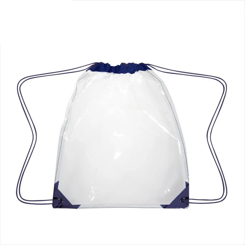 New Design Polyester Clear Sport Drawstring Bag/Transparent Hand String Bag