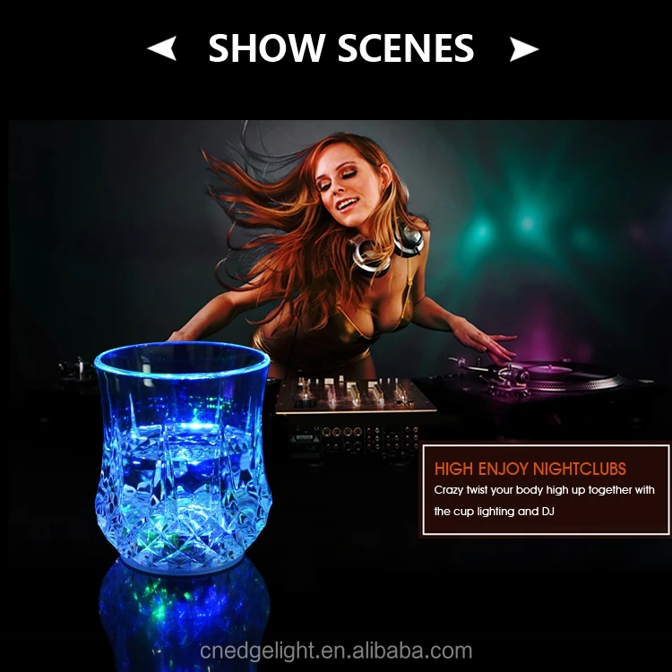 СВЕТОДИОДНЫЕ чашки для напитков, разноцветные Пластиковые блестящие чашки RGB, 0,2 Вт, пластиковые чашки со снежинками для ночного бара/ресторана