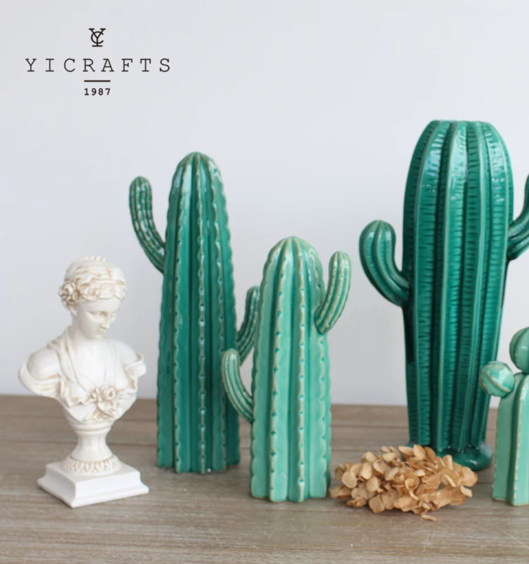 
Nordic style green cactus home decoration ceramic vase 