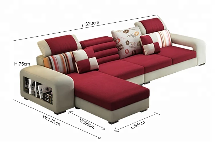 Modern Wholesale Home Furniture Sectional 6-seater Fabric Sofa Set for Living Room
