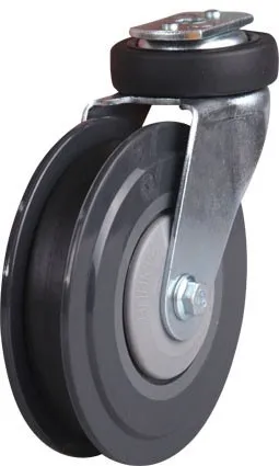 122mm Supermarket Shopping Cart Elevator Ball Bearing PU Caster wheel