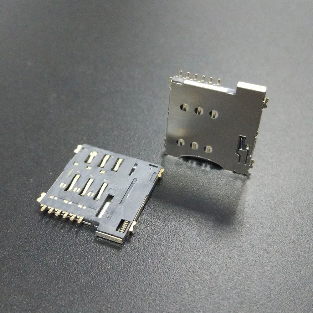 High quality 6pin 1.35H precision pcb push push PCB board micro sim card connector