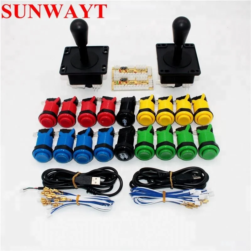 America style joystick kit Game DIY Parts for Arcade Zero Delay USB Encoder 8 Way Arcade Joystick with American push button kits