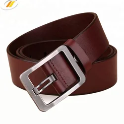 Top Quality Custom Pin Buckle Business Men Genuine Leather Belt