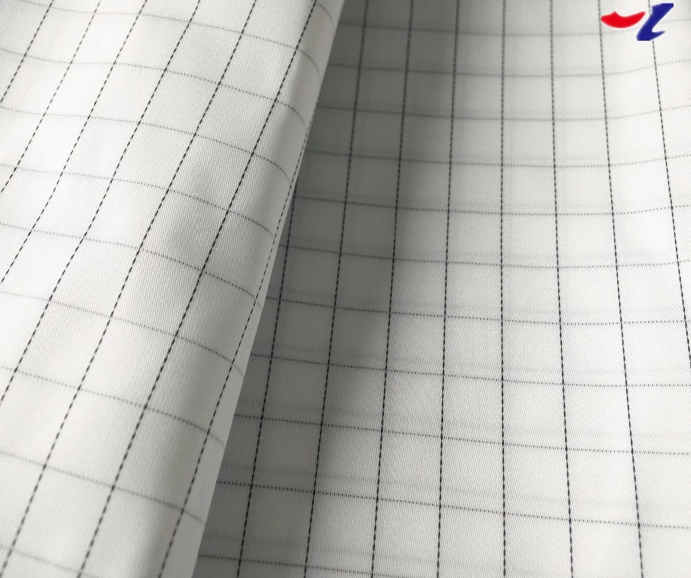 7mm grid polyester imitation memory fabric conductive fabric