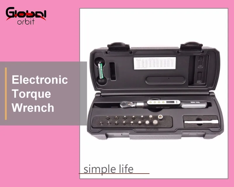Interchangeable 1-20Nm 1/4 Inch Electronic Value Digital Reversible Preset Torque Wrench Set