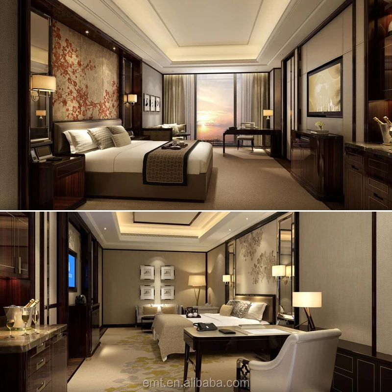 Memolissale Bedroom Set Hilton Hampton Inn Horingfurniture Wood Modern Bedroom Usa Standard Customized Solid Gold Color 8mmoom 3