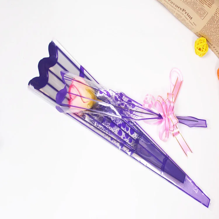 wholesale high quality transparent plastic flower wrapping sleeves