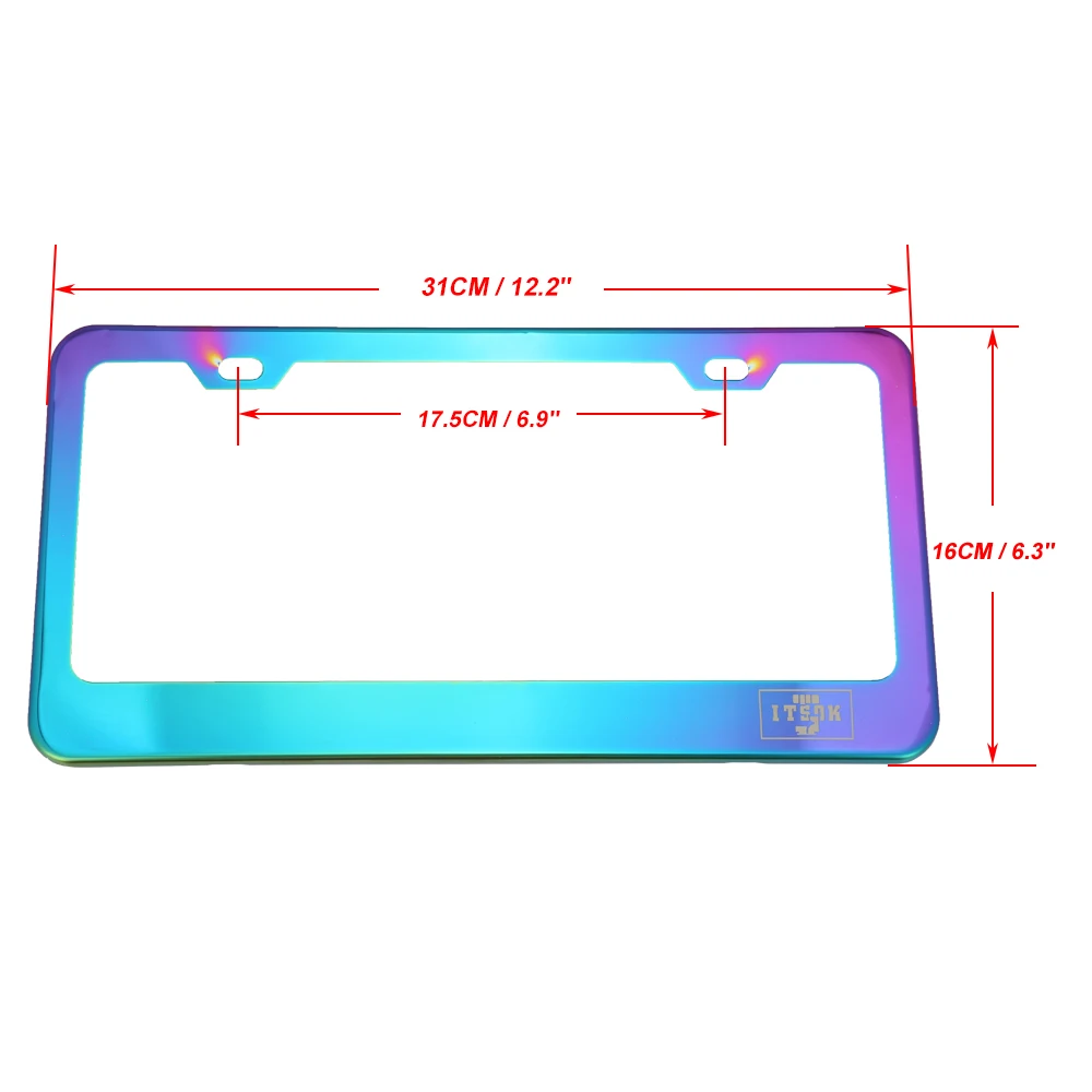 Wholesale license Plates Neo Chrome Stainless Steel US Size Custom for American Cars