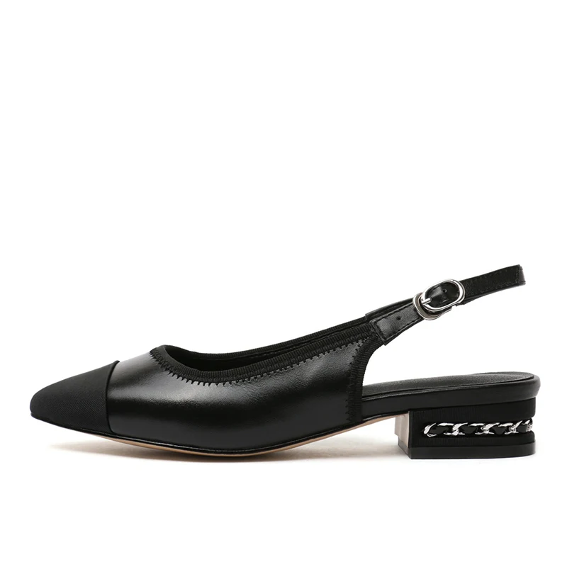 WETKISS Wholesale 2019 Spring Plus Size 43 Genuine Leather Pumps Shoes Low Chunky Heels Pumps Shoes Slingbacks Pumps for Women