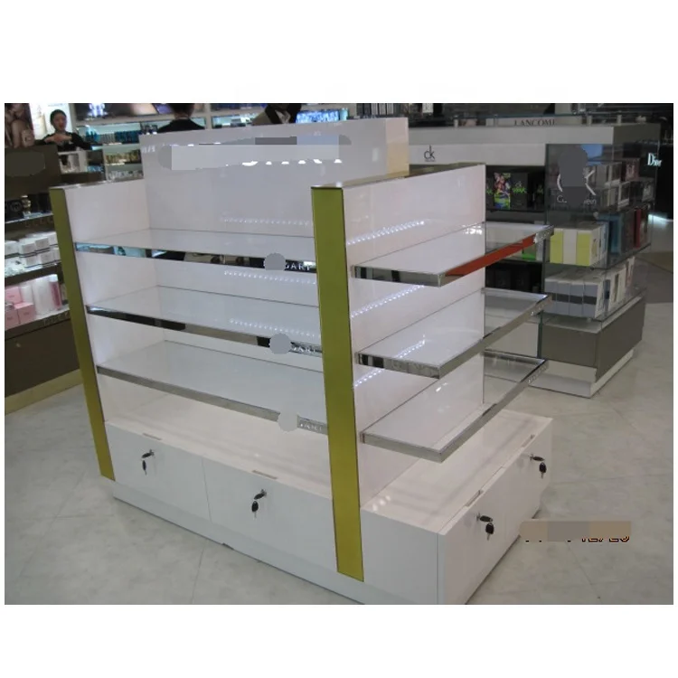 LUX Customized Wholesale Modern Display Shelving Showcase Cosmetic Store Layout Design