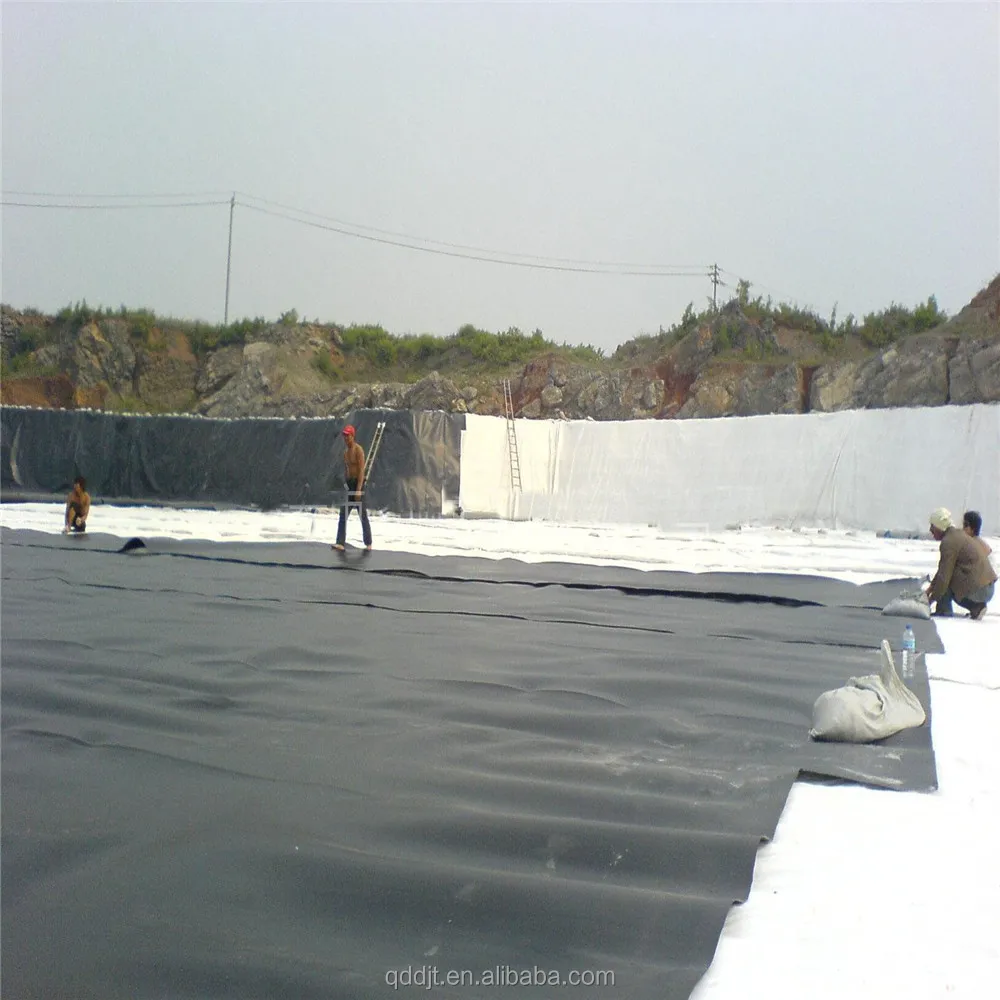 
ASTM Standard Black and White Smooth compound HDPE Geomembrane, Fish farm pone liner 