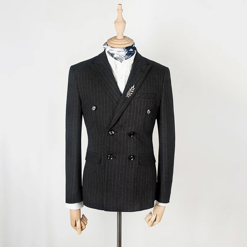  Блейзер мужские костюмы по индивидуальному заказу полосатый костюм для мужчин