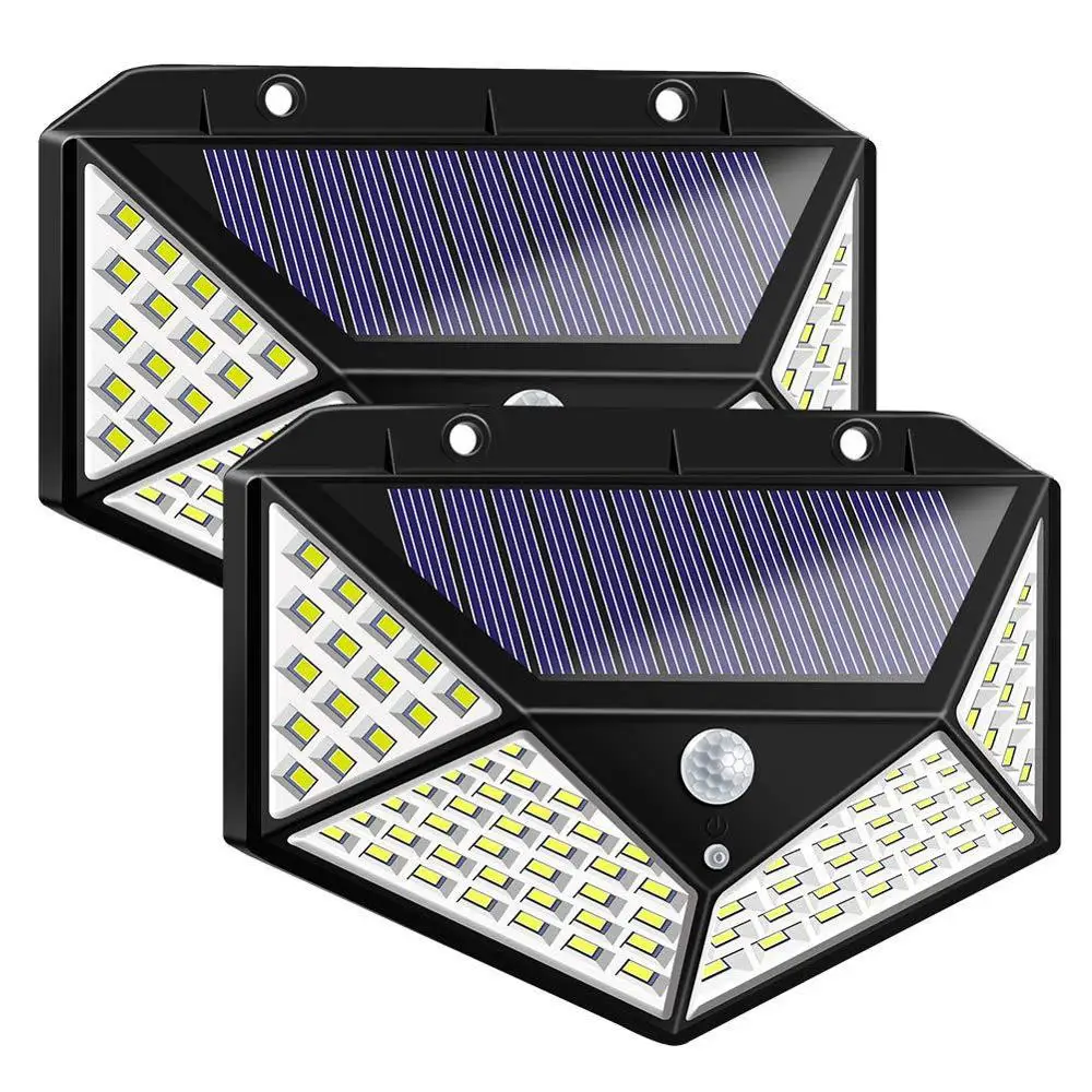 
China Waterproof outdoor 100LED motion sensor solar wall light solar security light garden light for Garage Fence Yard 