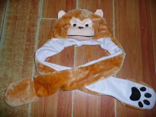 beautiful&lovely plush panda animal shaped hat with scarf&decoration mittens for winter