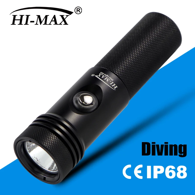 Set HiMax Ip 68 Hi Mid Low Sos Underwater Scuba Diving Led Lamp High Power Led Torch Light Dive Light Camping Diving Flashlight