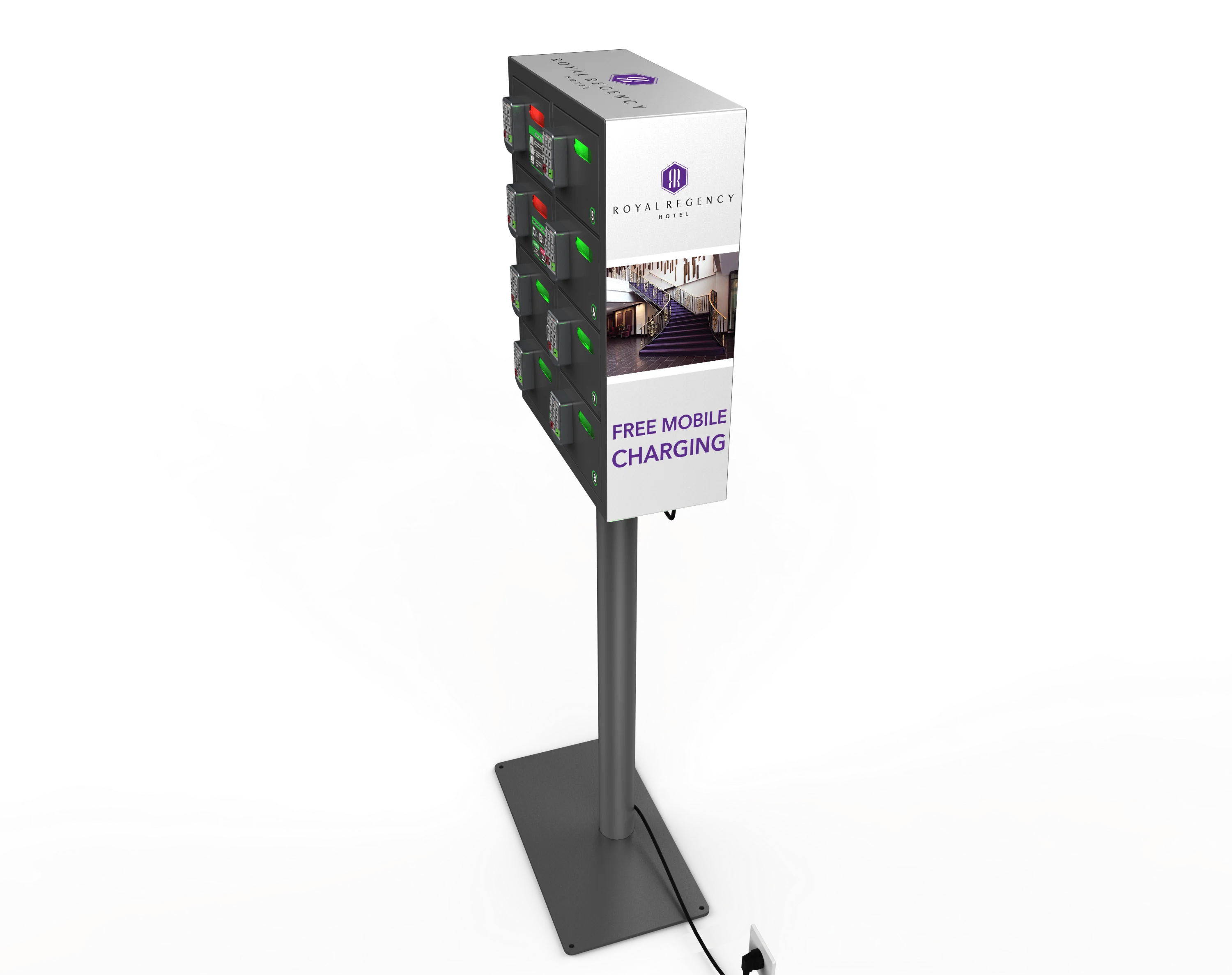 Oread 6 pin code locker for hospitality industry Oread SCL-02-M kidigi charging station