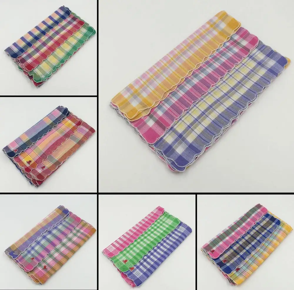 high quality grid polyester handkerchief hot selling