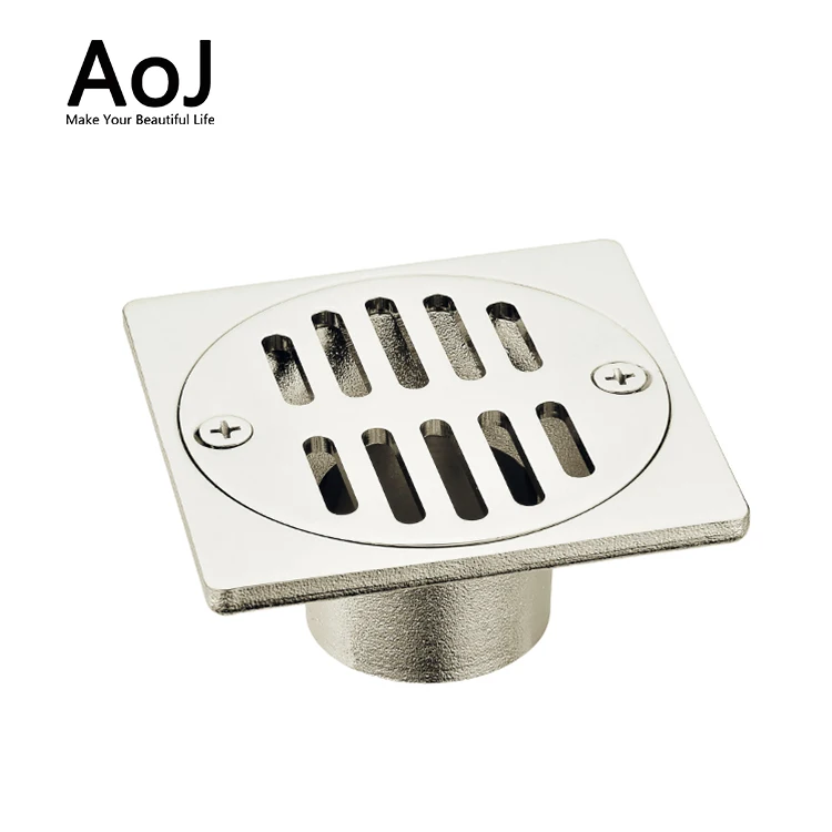 Tile Insert Square Floor Waste Grates Garage Floor Drain for Kitchen Balcony 90x90mm Brass Floor Drainer