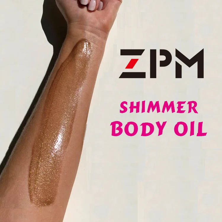 ZPM OEM/ODM частная торговая марка Amazon, Лидер продаж, органическое 100% натуральное мерцающее масло для тела, солнечное масло для загара, масло для глубокого загара