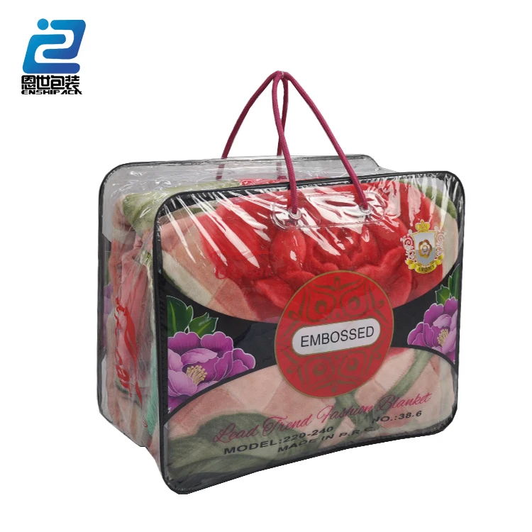 PVC plastic blanket bags with zipper