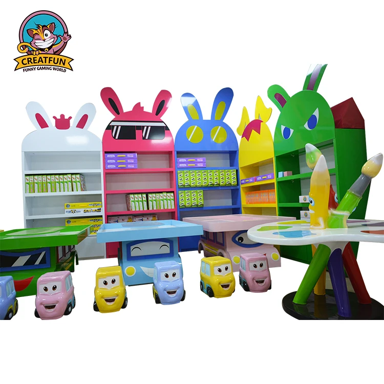 Indoor area high quality wooden display showcase toy storage showcase for children