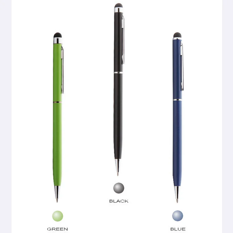 High quality screen touch pen 2 in 1 ballpen/promotional metal stylus ball pen for ipad