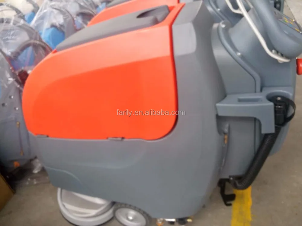 Compact battery type industrial floor tile cleaning machine
