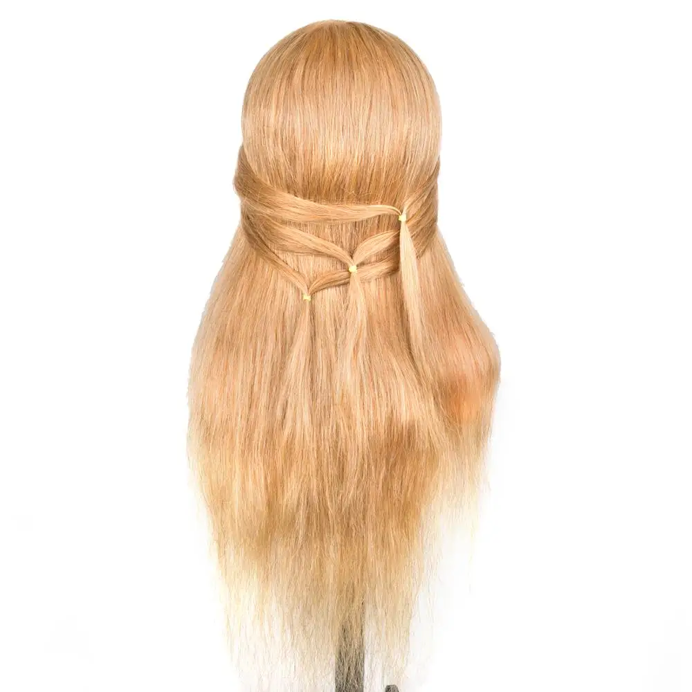 22inch 100%human hair mannequin hairdresser head for barber