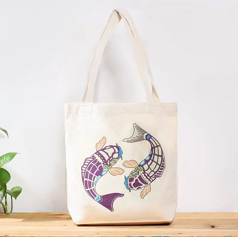 top sales long handle custom print logo canvas cotton tote bag best quality