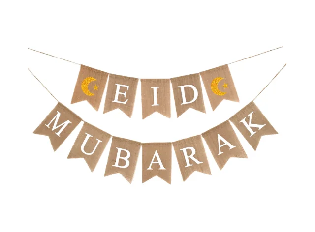 Eid Mubarak Banner Decoration Ramadan Party Decoration Bunting Banner Fiesta Party Decoration Party Supplies