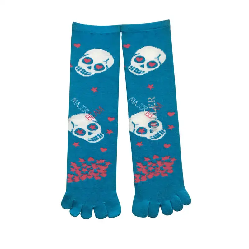 Kids Soft Breathable Five Finger Toe Socks with Skulls pattern