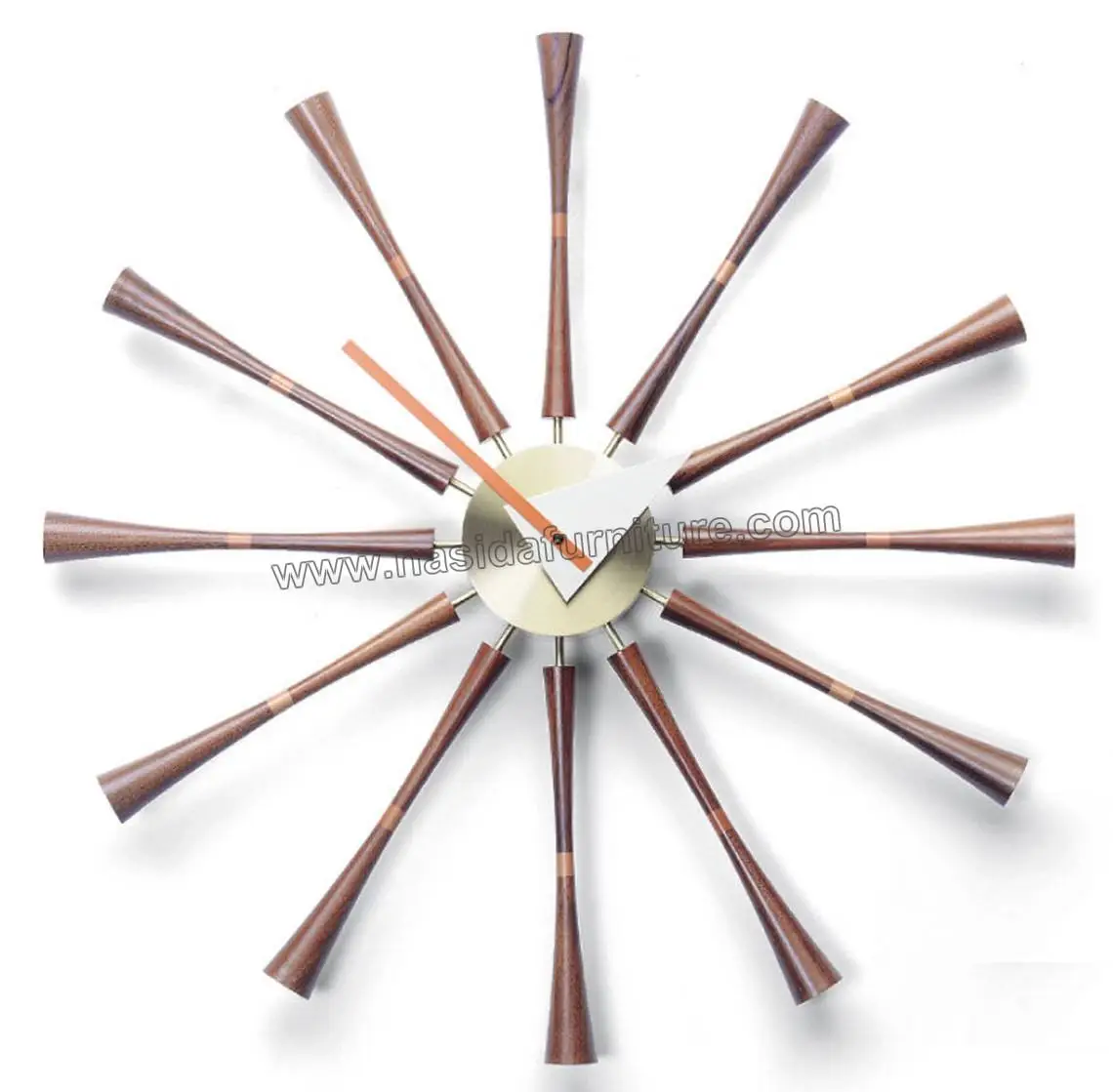 nd505 реплики орех огромный шпинделя современный джордж нельсон настенные часы