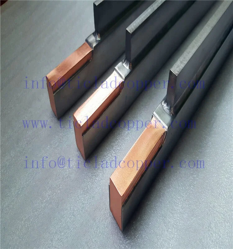Titanium clad copper bar / clad bar for hydrometallurgy/ copper clad stainless steel sheet plate for eletrowinning  refining