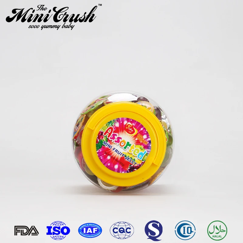 15g plastic clear mini jelly cup fresh real fruit shaped gummy jelly candy