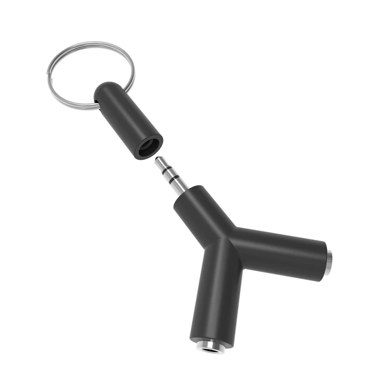 Wholesale slim Y shape 3.5mm audio adapter,one male to dual female audio cables earphone splitter headphone splitter