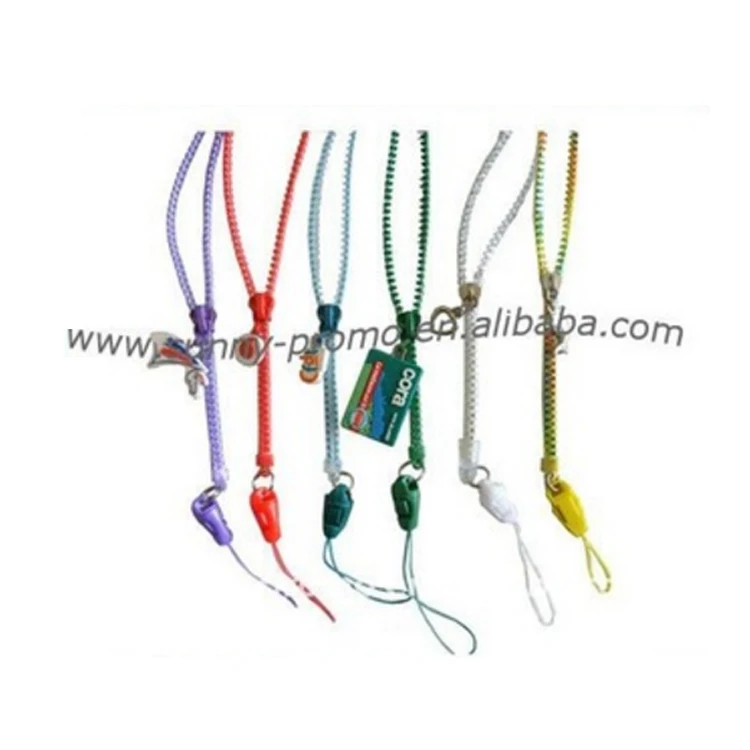 Plastic zipper cell phone strap