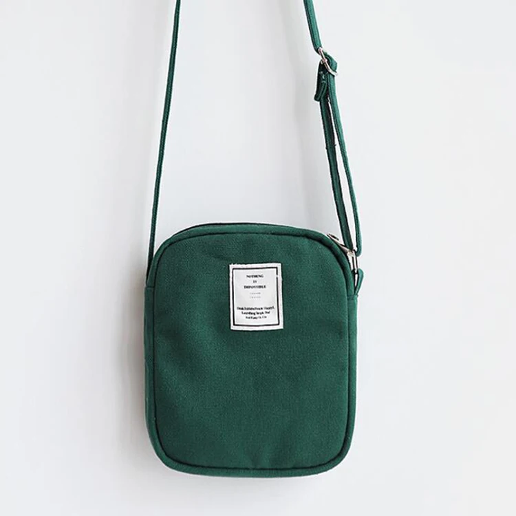 
Ins Promotional Plain Canvas Crossbody Messenger ladies Shoulder Bag custom 