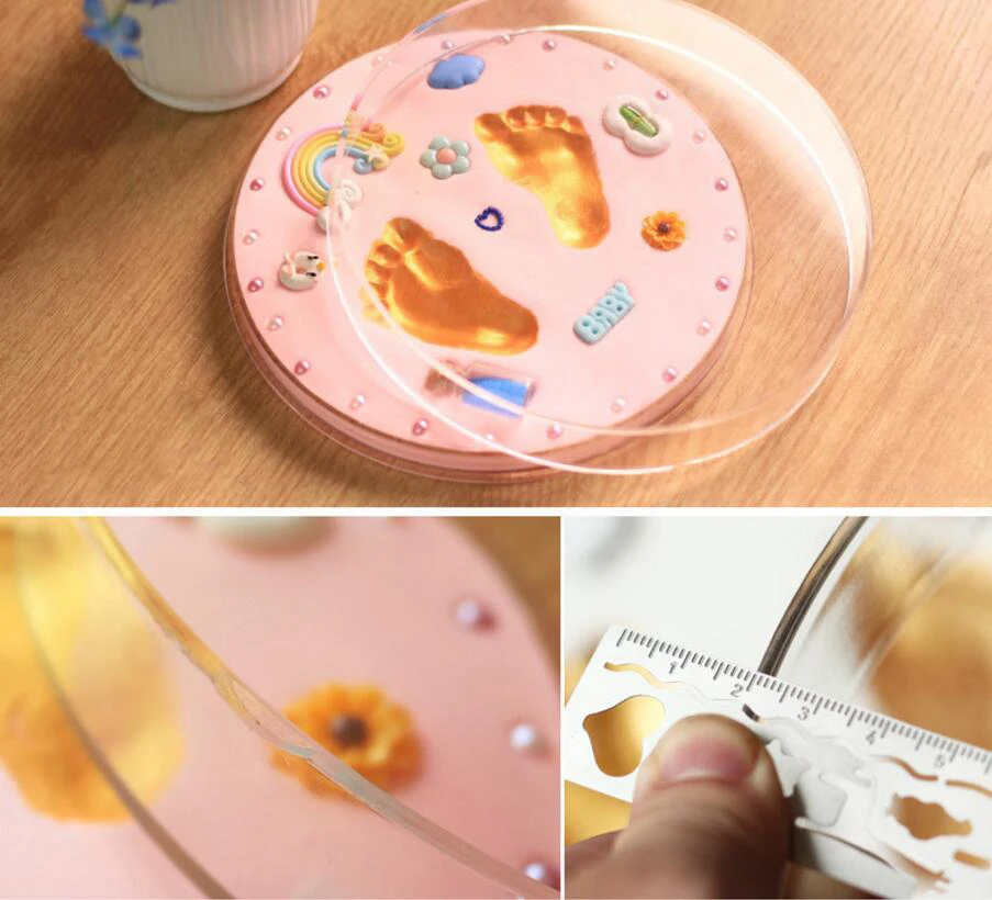 
DIY Baby Hand And Footprint Kit Newborn Keepsake Print with Non Toxic Clay Ornaments 