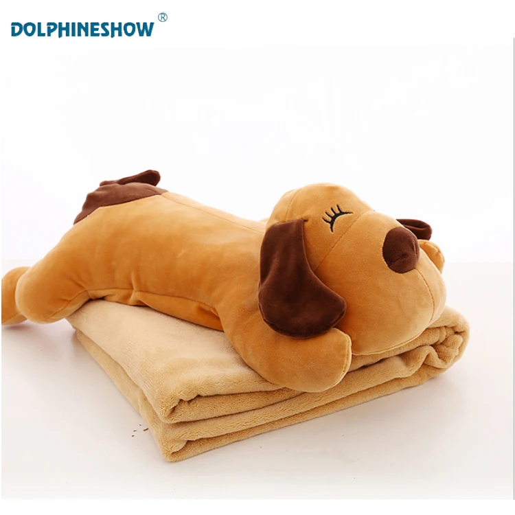 
Cute Baby Stuffed Plush Animal Cushion Blanket Toy For Kids Customized Soft Stuffed Animal Toy 2 in 1 Pillow Plush Toy Blanket 