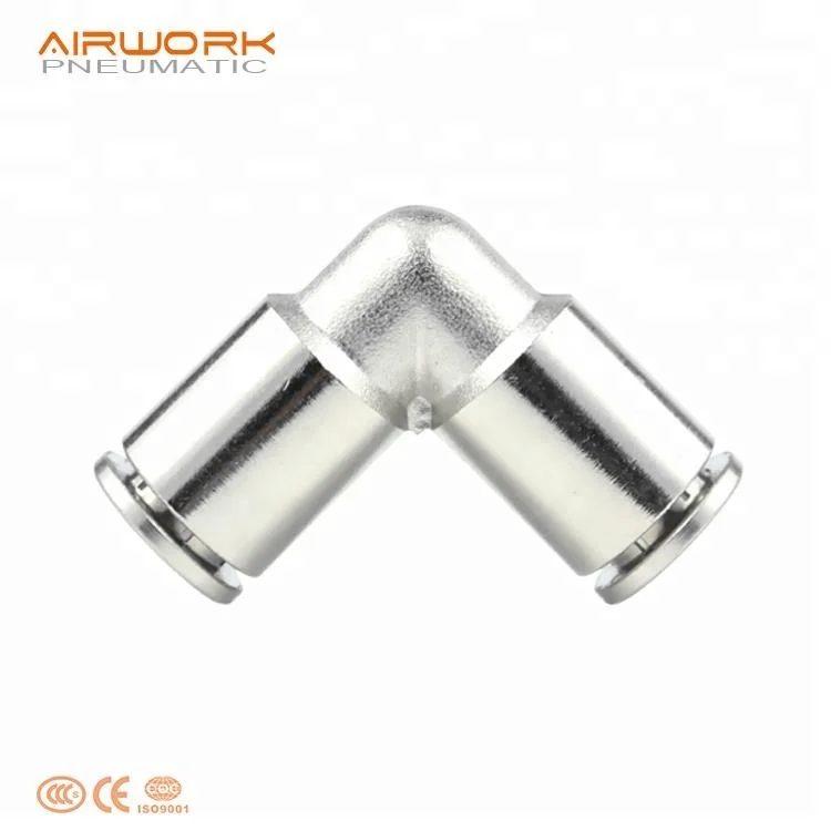 PV copper nickel one-touch air pipe fitting formula 90 degree elbow equal connector