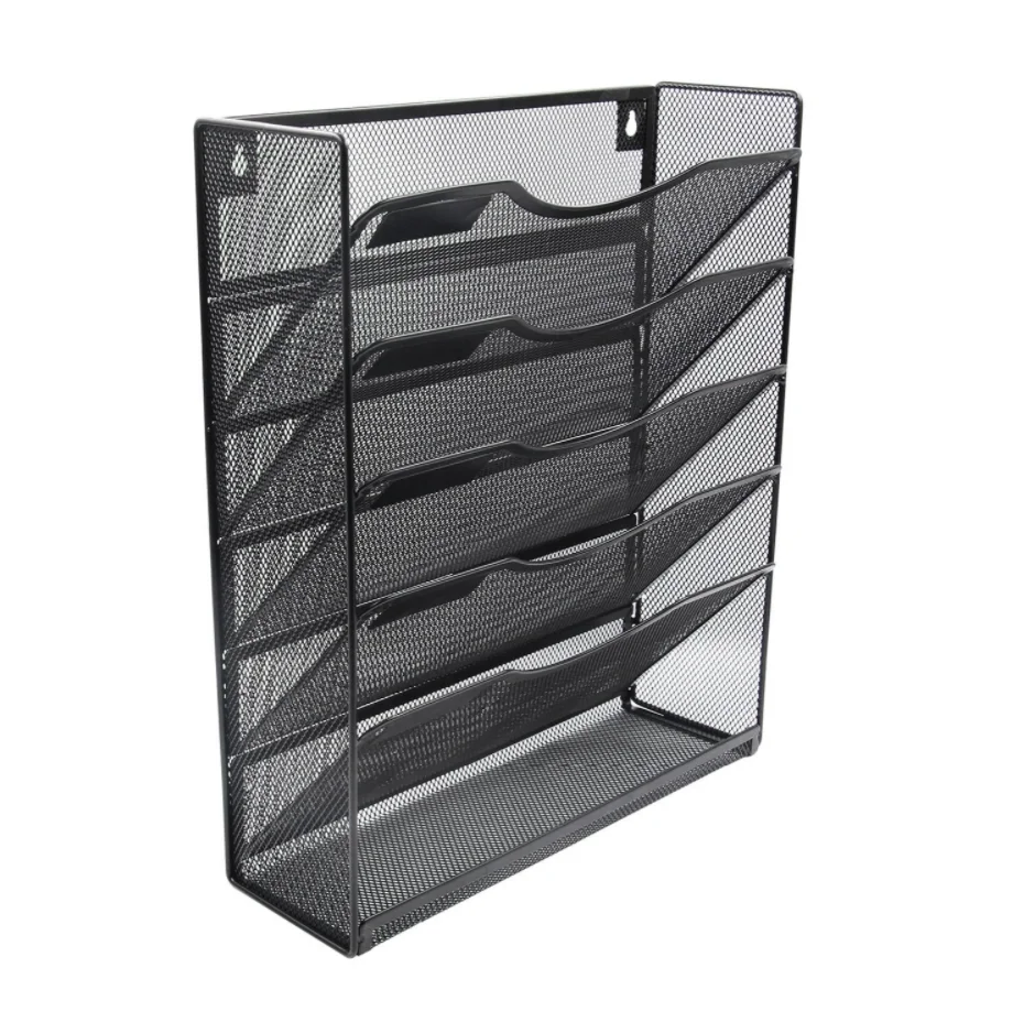 Mutil-function hanging wall mount mounted office school home file metal mesh magazine wall organizer