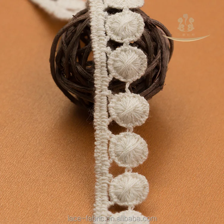 
 Хлопковая кружевная отделка с кисточками, Милая Кружевная отделка с помпоном для аксессуаров для одежды  