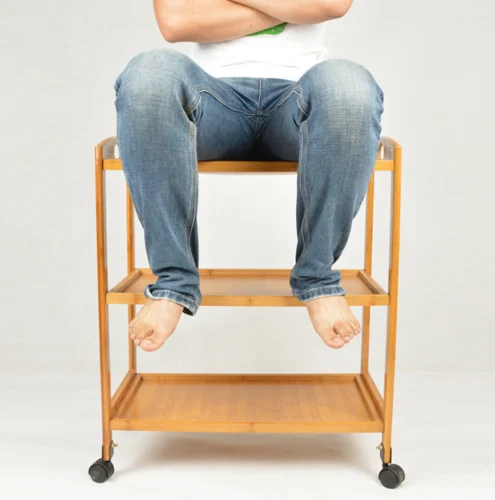 Многоуровневая тележка для напитков и еды на колесах Бамбуковая ресторана Сервировочная Тележка