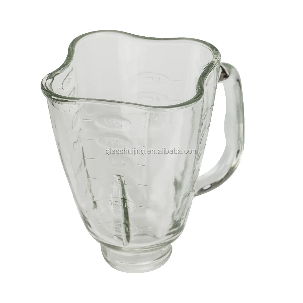 (A12) jarra de vidrio hot selling plum shape soda lime national spare parts juicer blender glass cube jar