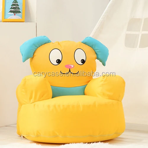silk screen print yellow cartoon bean bag chair, lovely fancy beanbag sofa seat cushion