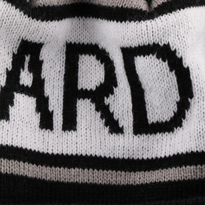 
Custom Made Your Own Logo jacquard Knit Beanie with Pom Pom 